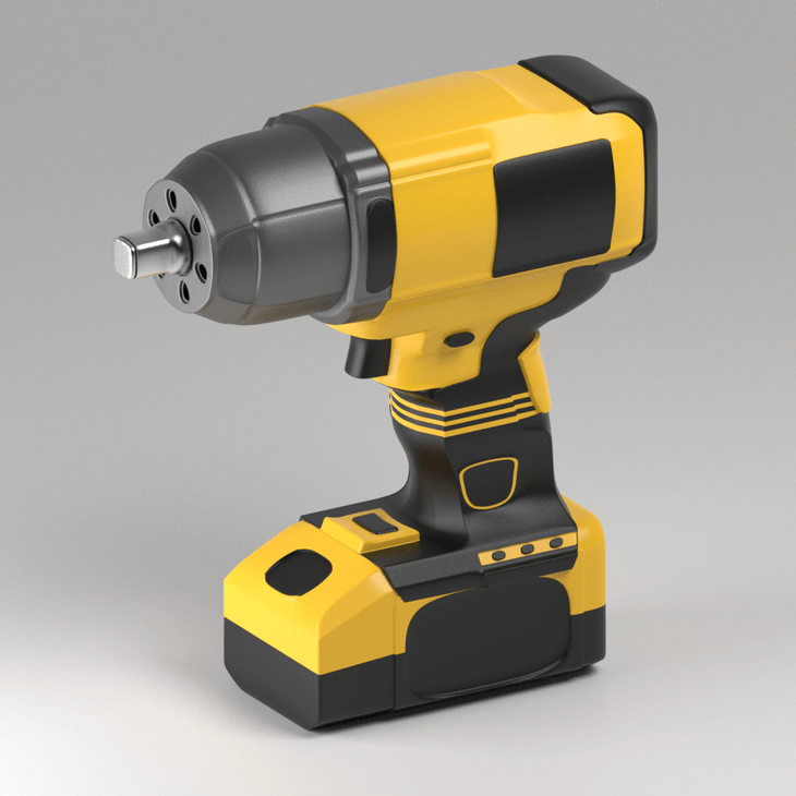 A 3D model of an impact wrench.